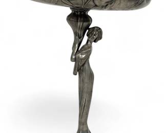 Achille Gamba Pewter Art Nouveau Fruit Stand