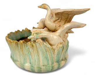 1930s Weller Muskota Three Flying Geese Bowl