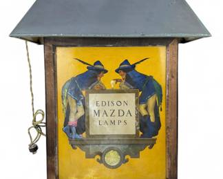 GE Edison Mazda Lamps Double Sided Lighted Advertising Sign