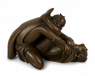 Asian Bronze Erotica Pleasure Sculpture