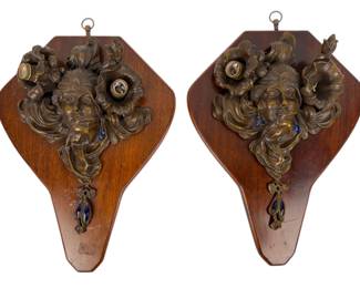 After Alphonse Mucha & Adolphe Truffler Wall Lights