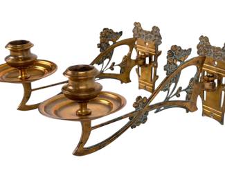Pair Of Brass Piano "Swing Arm" Sconces