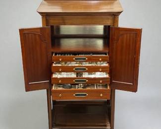 (165pc) WMF Silver-Plated Ivy Flatware Set In French Inlaid Chest
