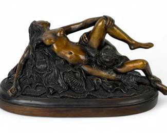 D. Julian Hayes Nymph and Satyr Erotic Bronze Sculpture