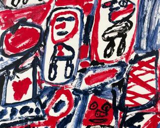 Jean Dubuffet "Site WIth Five Characters" Lithograph