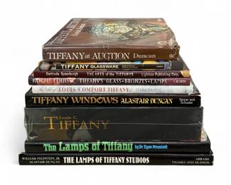 (9) Vintage Tiffany Studios, Lamps, Glass Books