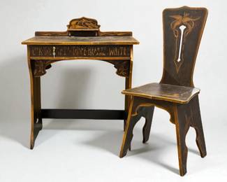 Art Nouveau Writing Table & Chair