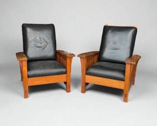 Pair of Stickley Trinity Mission Morris Reclining Chairs