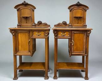 Pair Of Art Nouveau French Marquetry Side Tables