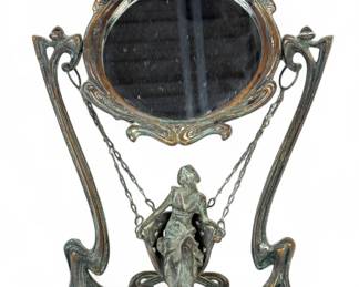 Art Nouveau Erté Paris 1907 "Demoiselle à la Balancelle" Vanity Mirror