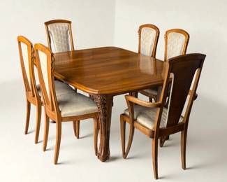 Louis Majorelle 'Chicoree' Mahogany Table & (8) Chairs