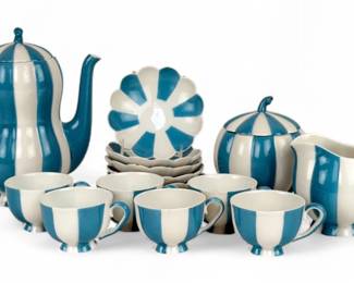 (15pc) Josef Hoffman "Melon" Viennese Porcelain Tea Set