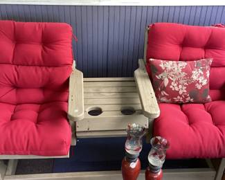 Double Seat Adirondack Chair with attached table