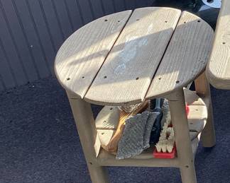Round Pine side table