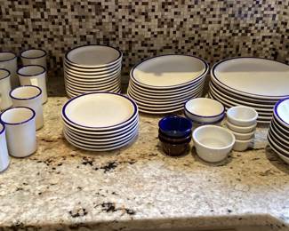China White with blue trim