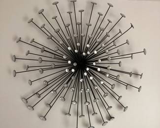 Wall Art Wire Black Burst Metal