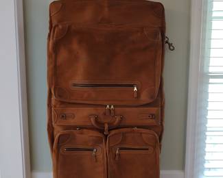 Mulholland and Brothers leather garment bag suitcase
