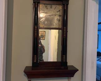 Grandfather wall clock with mirror