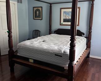 Antique Hand carved four poster bed