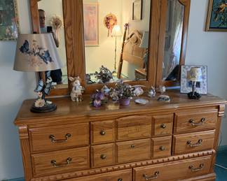 Solid wood Dresser and Mirror