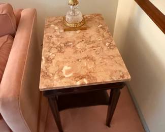 Pink Marble end tables Pair