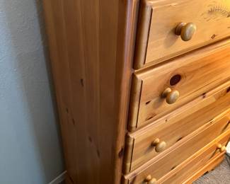 Four Drawer Pine Chest w/Wheat Design
