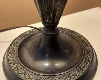 Tiffany Style Art Nouveau Bronze Floral Table Lamp