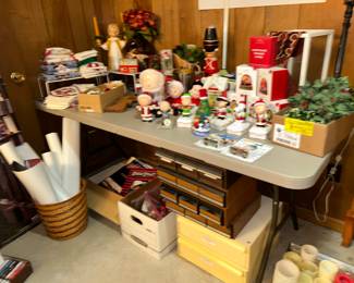 Decor for Christmas including "Shiny Brite"