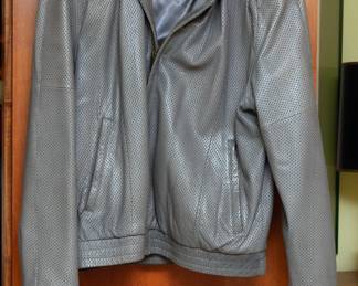 perforated warm weather leather jacket