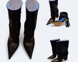 Womens Chunky Heel Black Boots