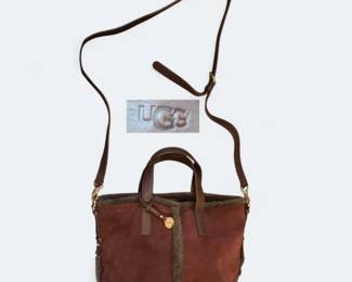 UGG Shearling and Suede Shoulder Bag