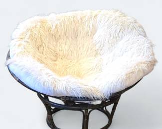 Faux Fur Papasan Chair & Cushion