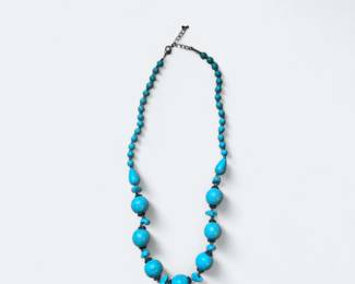Turquoise Dyed Howlite Chunky Southwest Cowgirl Necklace