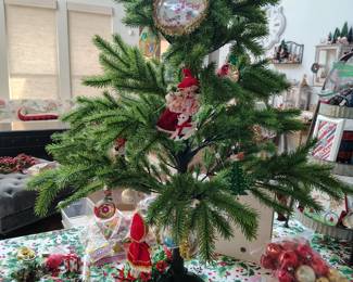 Vintage plastic tree from Kmart, other vintage Christmas miscellaneous.