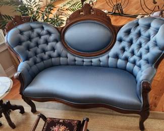 Slate Blue Settee (This piece is adorable in person; it is much smaller than normal Settee)