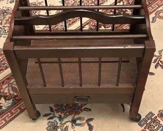 Vintage Mahogany Magazine Holder