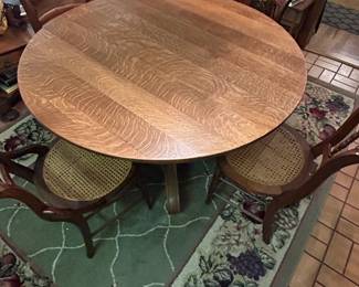 Round Kitchen Table w/ Cane Chairs
