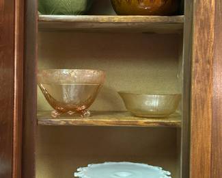 McCoy Pottery, Pink Depression Glass, Milk Glass and Serving Pieces