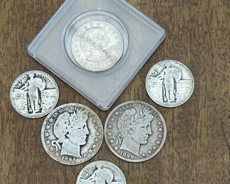 Susan Anthony Dollar, Barber Half Dollars and Standing Liberty Quarters