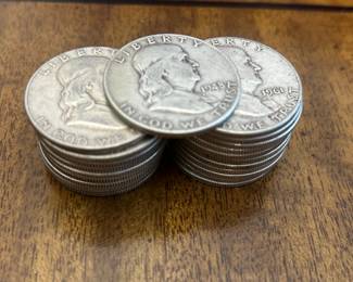 Assorted Franklin Silver Half Dollars 1948-1963