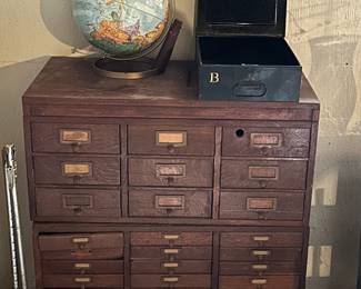 Antique Oak Apothecary Cabinet