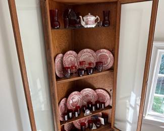 Stunning Two Door Corner Curio Display Cabinet