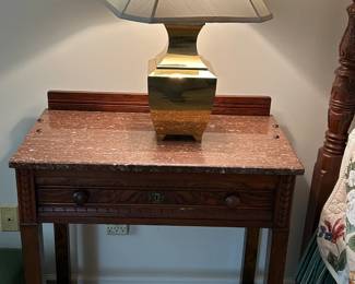 Antique Side Table w/ Marble Top