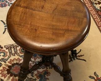 Antique Wooden Piano Stool