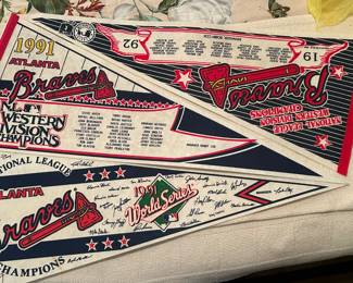 1991 and 1992 Atlanta Braves Champion Pennants