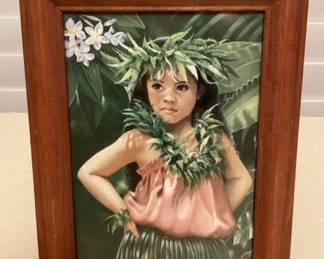 CMS123 Framed Mary Koski Picture Of A Hula Girl 