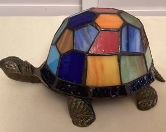 CMS052 Tiffany Style Multi-Colored Stained Glass Turtle Table Lamp New