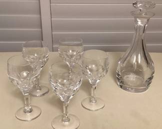 CMS102 Crystal Decanter & Five Matching Goblets Set