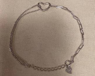CMS066 Sterling Silver Heart Bracelet New