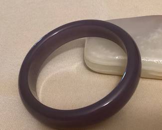 CMS080 Purple Jade Bangle Bracelet New